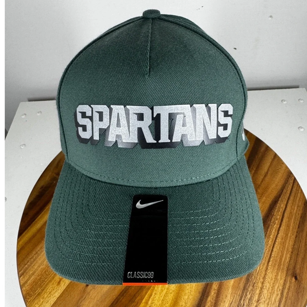 Nike‎ Michigan State Spartans Verbiage Swoosh Flex DNA Green Classic 99 Hat